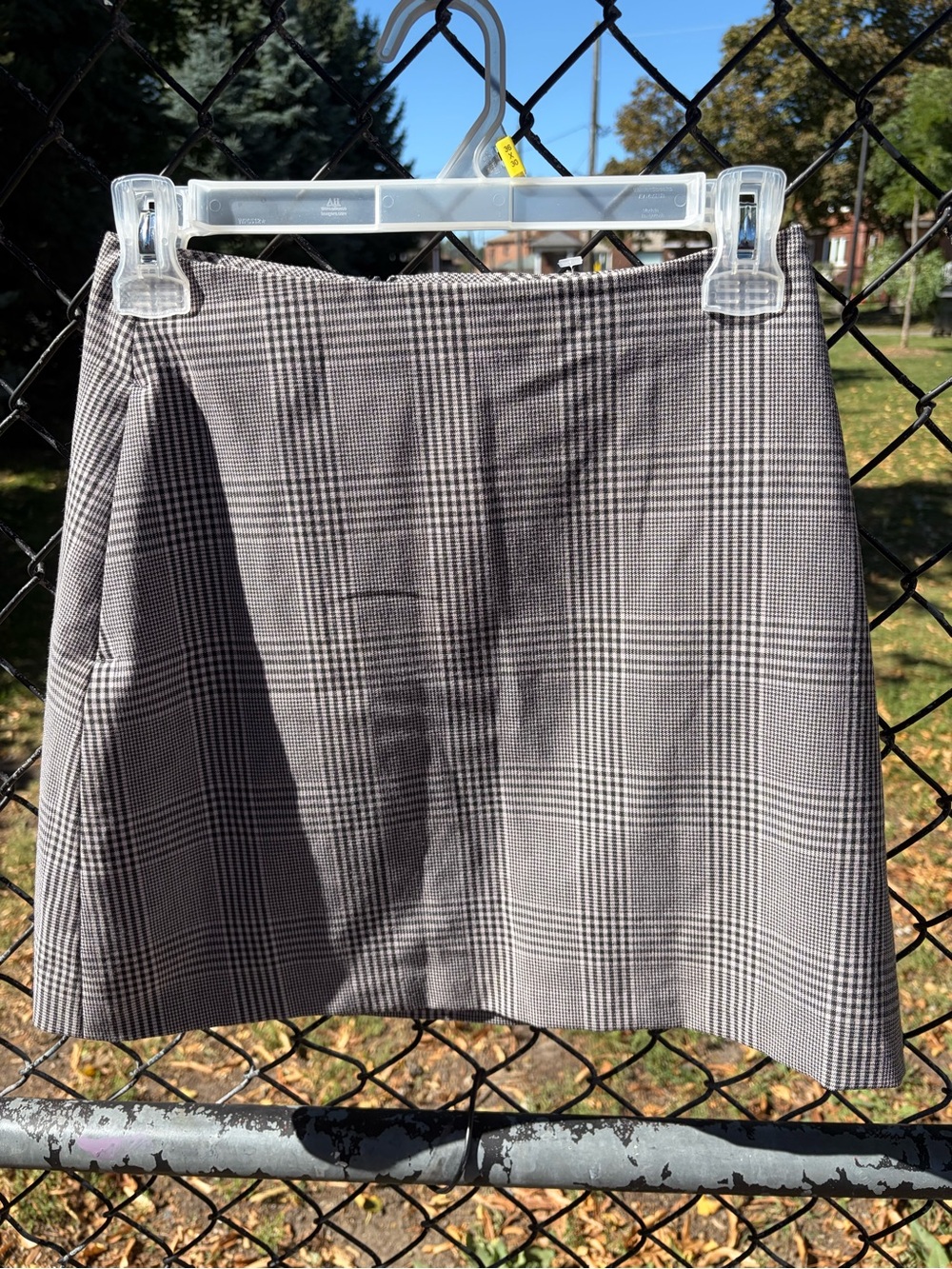 Aritzia Wilfred Renee Plaid Mini Skirt Grey Glen Check Size 0 Great Condition